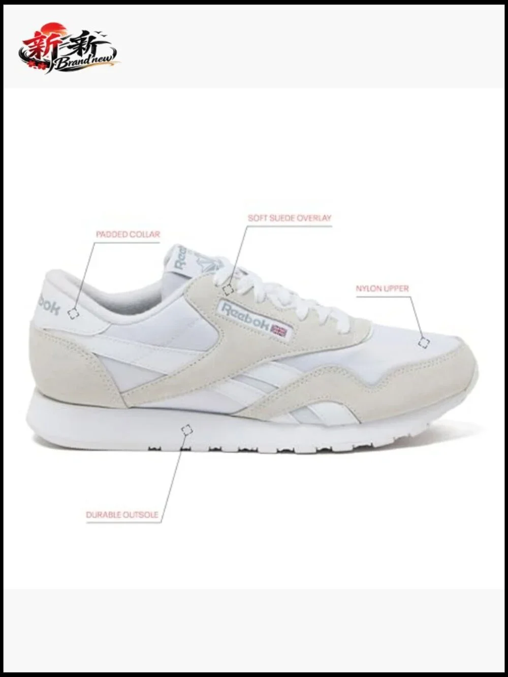 Reebok Classic Nylon Sneakers, Suede & Nylon Athletic Shoes Women